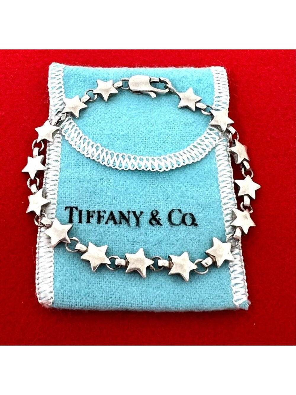 Tiffany & Co Vintage Puff Star Bracelet 925 Sterling Silver